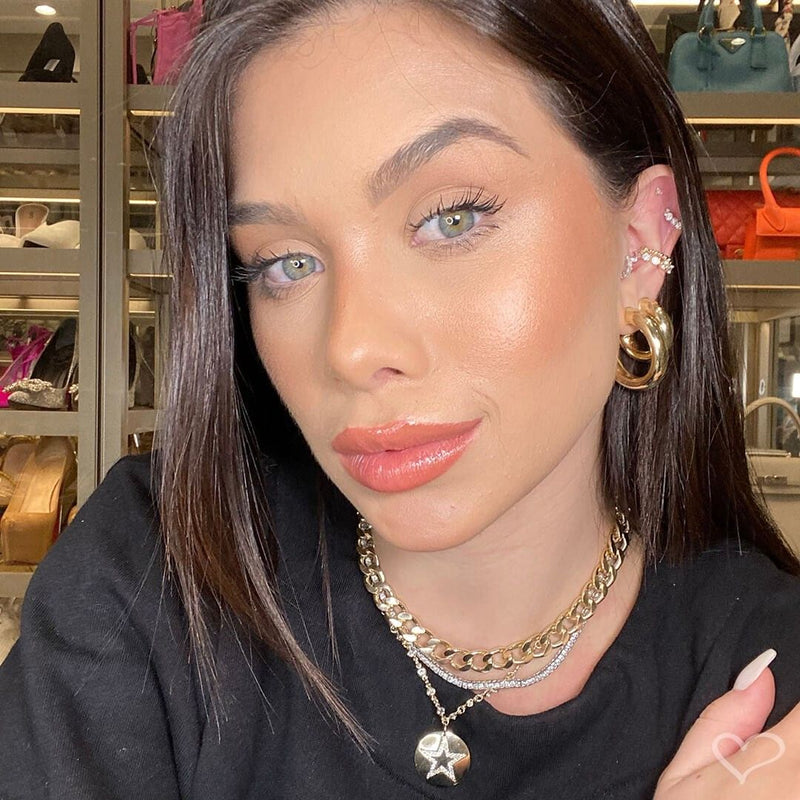 Brinco de Argola Tubo Lele M Folheado a Ouro 18 K