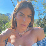 Brinco de Argola Tubo Lele M Folheado a Ouro 18 K