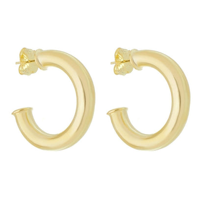 Brinco de Argola Tubo Lele G Folheado a Ouro 18k