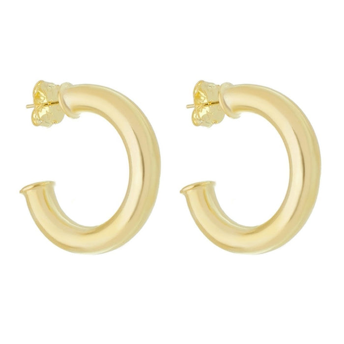 Brinco de Argola Tubo Lele G Folheado a Ouro 18k