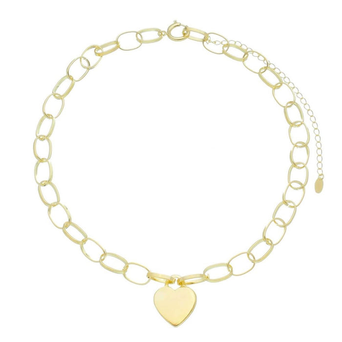 Colar Piuka Passione Elos Coração Folheado a Ouro 18k