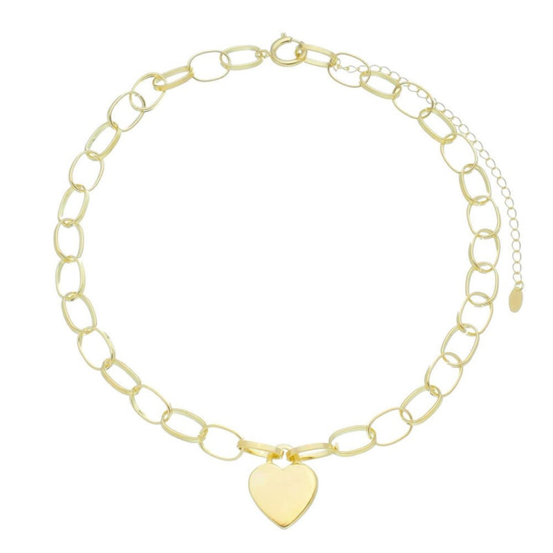 Colar Piuka Passione Elos Coração Folheado a Ouro 18k