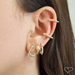 Piercing de Pressão Holly Spike Zircônia Folheado a Ouro 18k