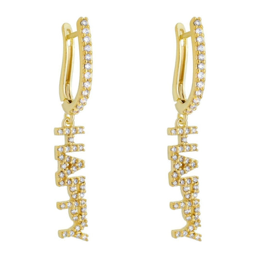 Brinco Argolinha Tina Happy Zircônia Folheado a Ouro 18k