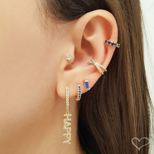 Brinco Argolinha Tina Happy Zircônia Folheado a Ouro 18k
