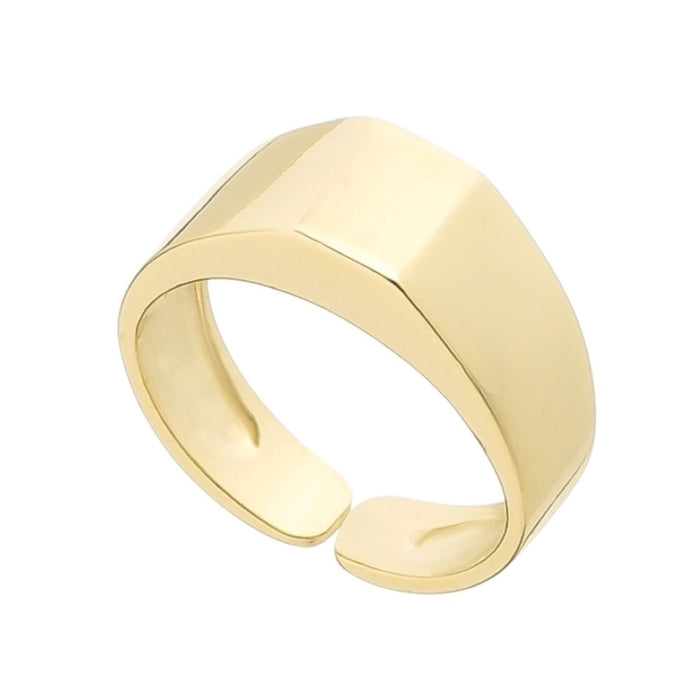 Anel de Dedinho Piuka Lucca Geométrico Folheado a Ouro 18k