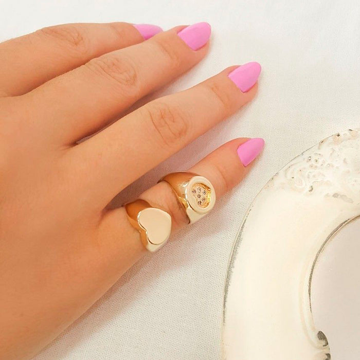 Anel de Dedinho Coração Folheado a Ouro 18k Ellen