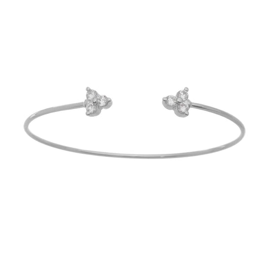 Bracelete Feminino Folheado em Ródio Branco 3 Pontos de Luz Vivi