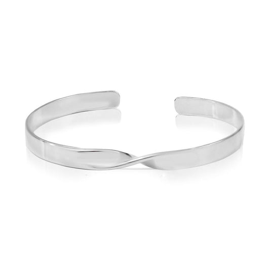 Bracelete Feminino Folheado em Ródio Branco Torcida Caly