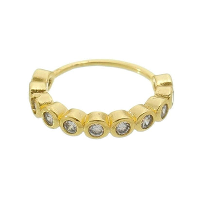 Piercing de Furo Piuka Argola Torção 10mm Nani Pontos de Luz Zircônias Dourado
