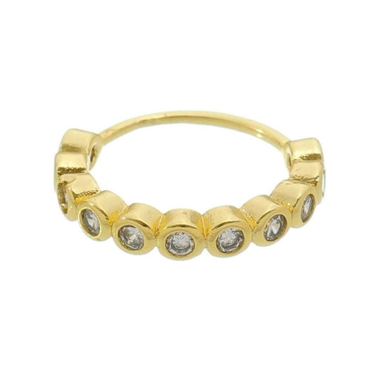 Piercing de Furo Piuka Argola Torção 10mm Nani Pontos de Luz Zircônias Dourado