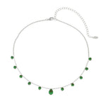 Choker Piuka Muriel Zircônias Esmeralda Folheada em Ródio Branco