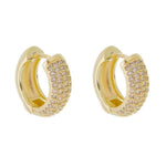 Brinco Argolinha Lívia P Zircônia Folheado a Ouro 18k