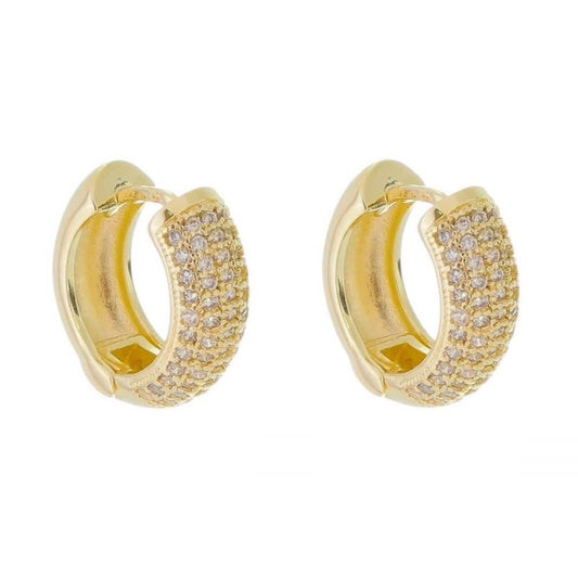 Brinco Argolinha Lívia M Zircônia Folheado a Ouro 18k
