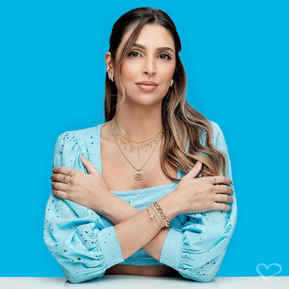 Brinco Argolinha Lívia M Zircônia Folheado a Ouro 18k