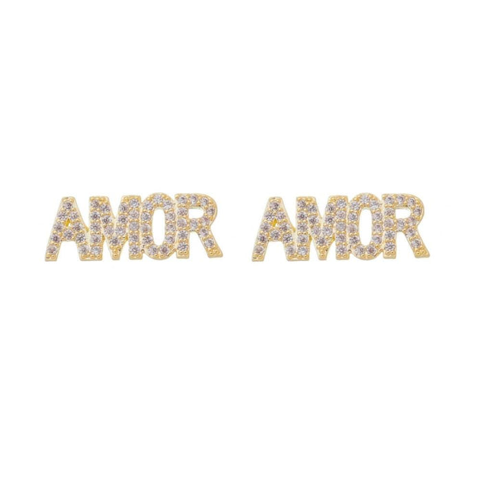 Brinco Mimi Amor Zircônia Folheado a Ouro 18k