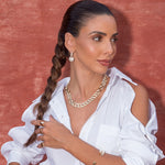 Brinco Piuka Argolinha Lyla Medalha Zircônia Folheado a Ouro 18k