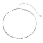 Choker Piuka Mini Dua Elos Folheada em Ródio Branco