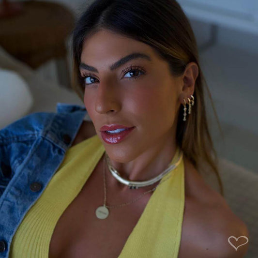 Colar Feminino Medalha Gratidão Folheado a Ouro 18k