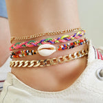 Tornozeleira Piuka Raiza Elos Folheado a Ouro 18k