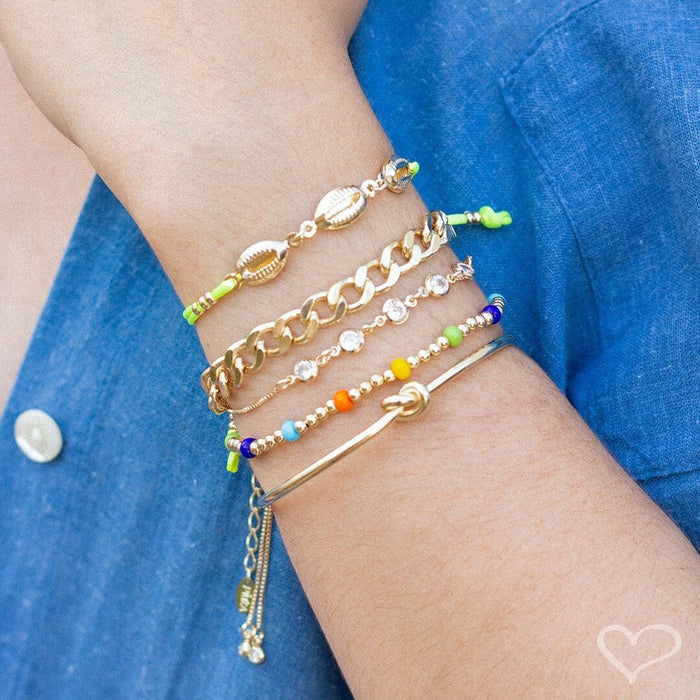 Pulseira Folheada a Ouro 18k Raiza Elos Grumet