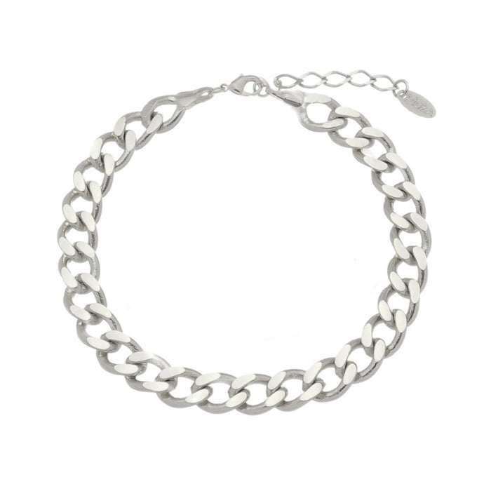 Pulseira Feminina Raiza Elos Grumet Folheada em Ródio Branco