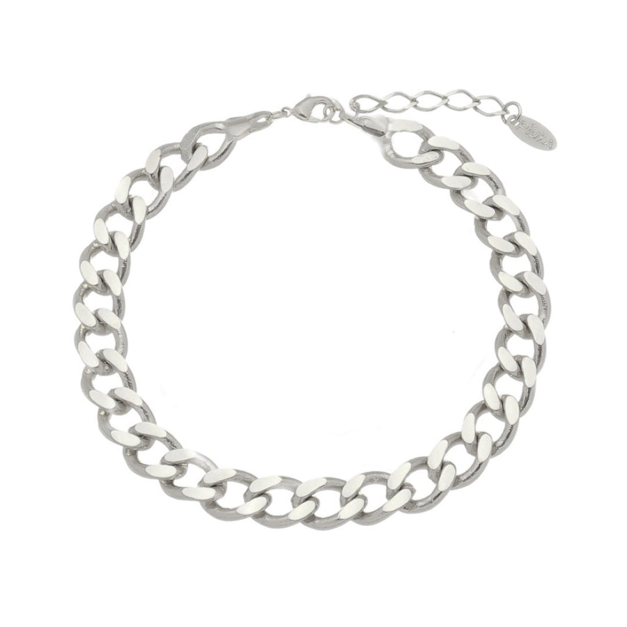 Pulseira Feminina Raiza Elos Grumet Folheada em Ródio Branco