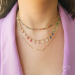 Choker Gotas Zircônias Coloridas Folheada a Ouro 18k Vivian