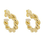 Brinco de Argola Tubo Torcido Camila P Folheado a Ouro 18k