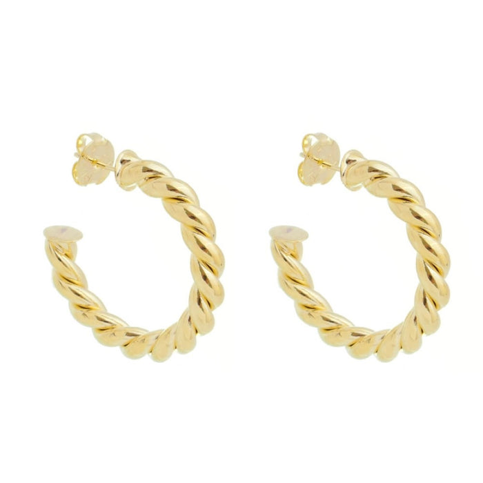 Brinco de Argola Tubo Torcido Camila G Folheado a Ouro 18k