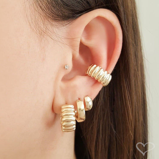 Brinco Argolinha Litti Lisa Folheado a Ouro 18k