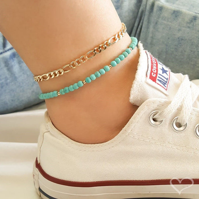 Tornozeleira Piuka Teni Elos Folheado a Ouro 18k