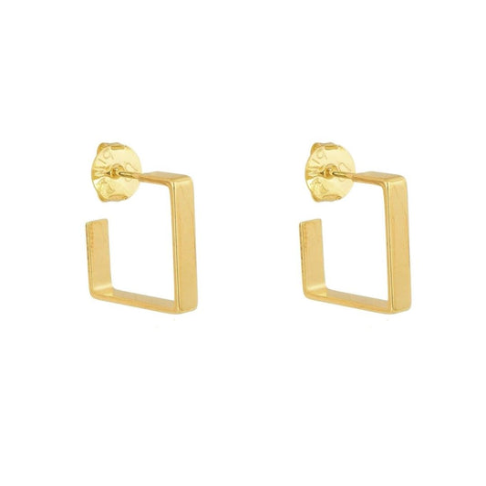 Brinco de Argola Geométrica Tata M Folheado a Ouro 18k
