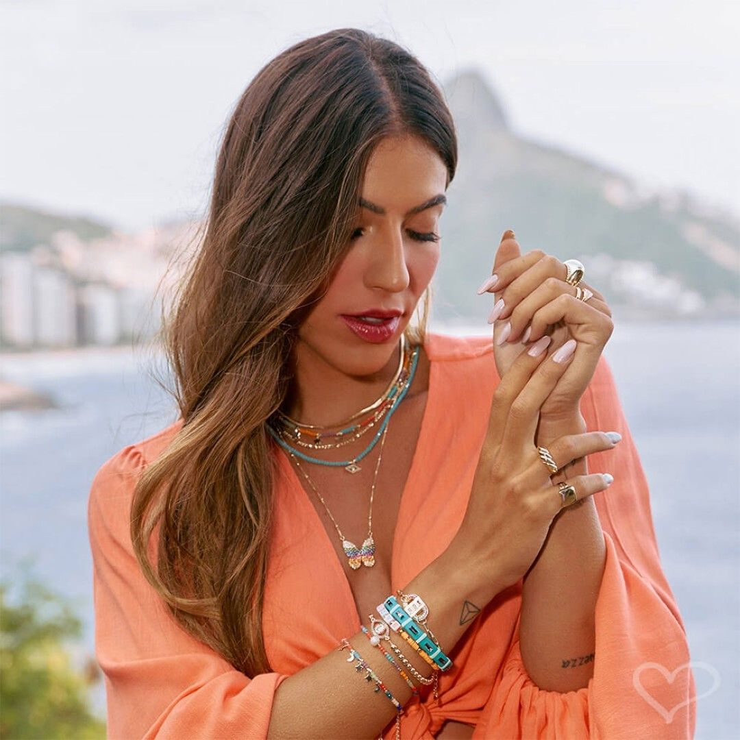 Choker Piuka Fernanda Malha Fina Metal Folheada a Ouro 18k