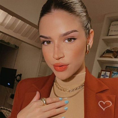 Choker Piuka Fernanda Malha Fina Metal Folheada a Ouro 18k