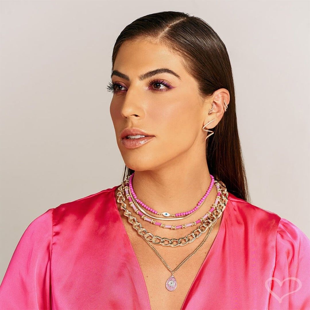 Choker Piuka Fernanda Malha Fina Metal Folheada a Ouro 18k