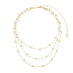 Choker Piuka Loren 3 Voltas Pérolas Folheado a Ouro 18k