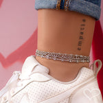 Tornozeleira Piuka Mari Zircônias Cristal Folheado em Ródio Branco