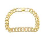 Pulseira Folheada a Ouro 18k Elos Groumet Zircônias Yumi