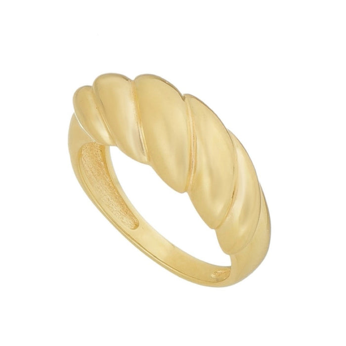 Anel Folheado a Ouro 18k Camadas de Metal Luna