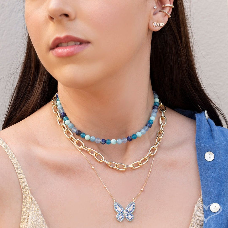 Brinco Ear Cuff Good Vibes Assimétrico Zircônia Folheado a Ouro 18k