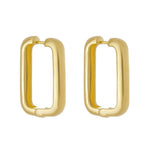 Brinco Retangular Helena Lisa G Folheado a Ouro 18k