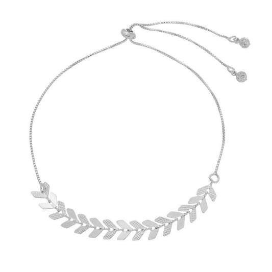 Pulseira Feminina Folheada em Ródio Branco Kimy