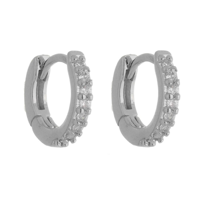 Brinco Argolinha Filipa Zircônia Folheado em Ródio Branco