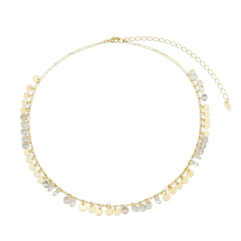 Choker Piuka Tayla Medalhas Ponto de Luz Folheada a Ouro 18k