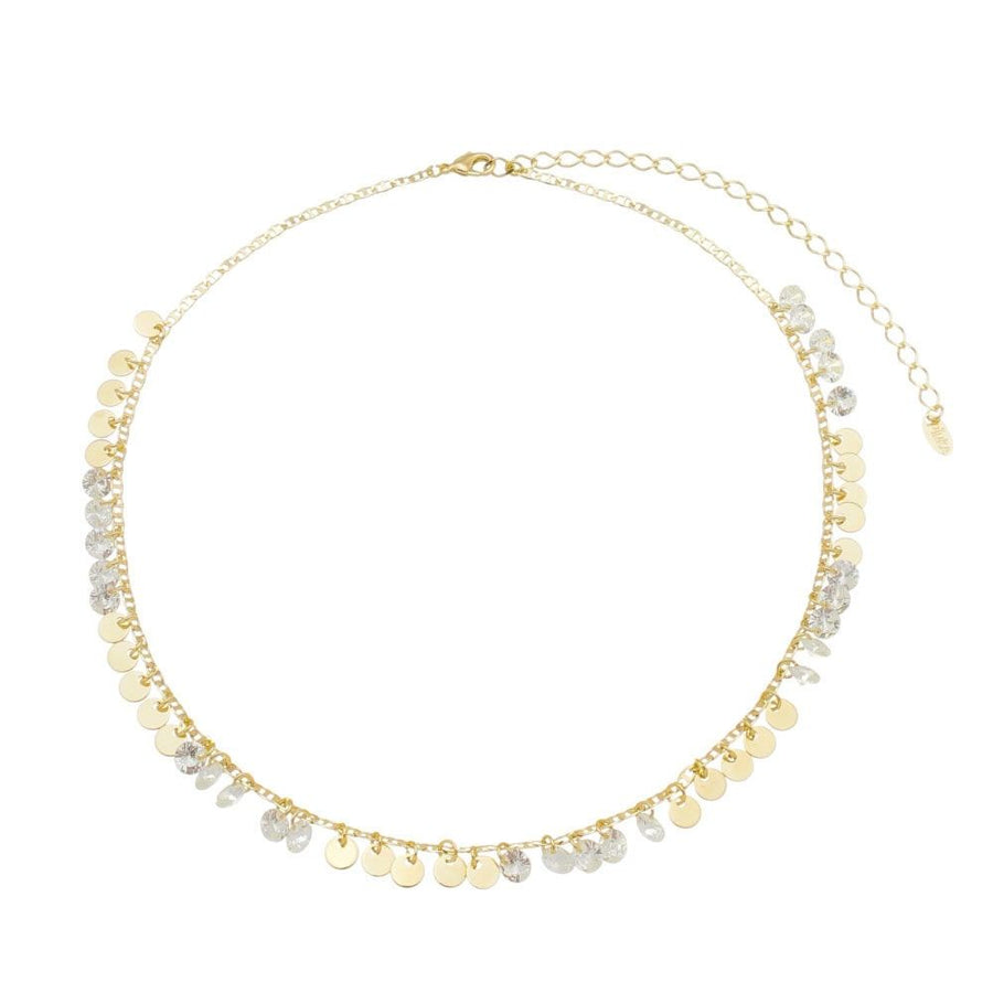 Choker Piuka Tayla Medalhas Ponto de Luz Folheada a Ouro 18k
