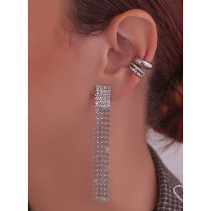 Piercing de Encaixe Piuka Zac Argola Lisa Folheado em Ródio Branco