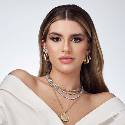 Piercing de Encaixe Piuka Zac Argola Lisa Folheado em Ródio Branco