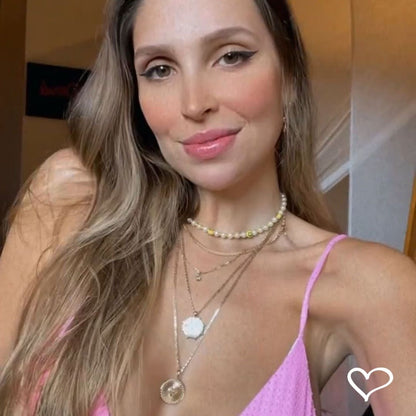 Colar de 2 Voltas Medalha Be You Zircônia Folheado a Ouro 18k