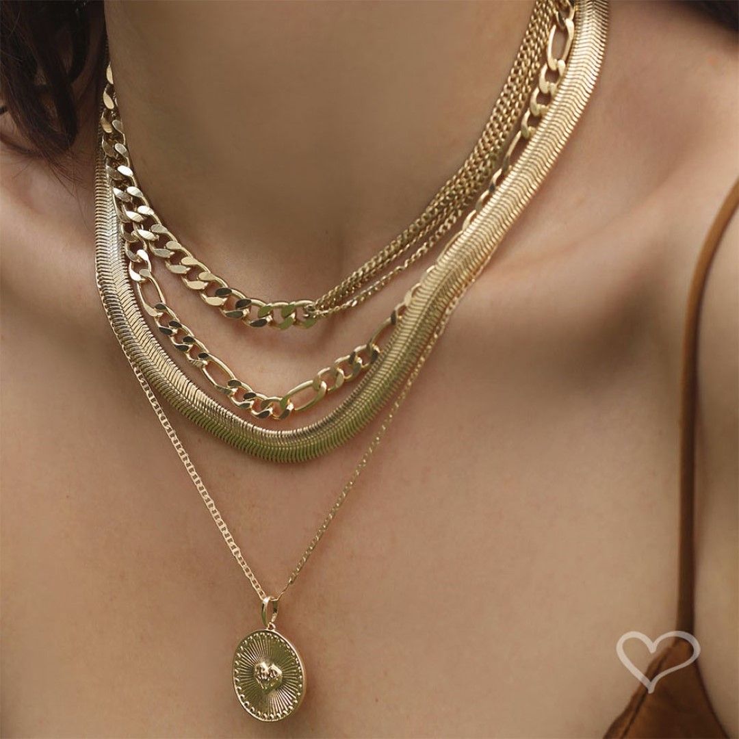 Choker Piuka Fernanda Malha Metal Larga Folheada a Ouro 18k